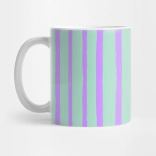 Purple and Mint Green Brush Stroke Stripes Mug